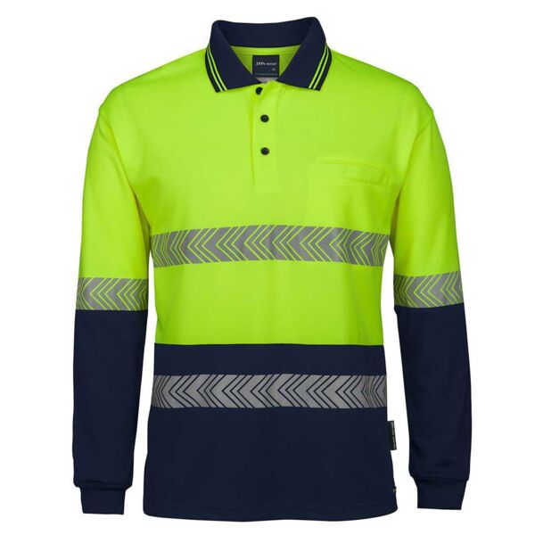 JB's Hi Vis Longsleeve Segmented Tape Polo Thumbnail