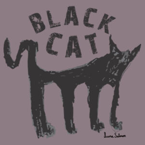 Women's Tee Black Cat Design