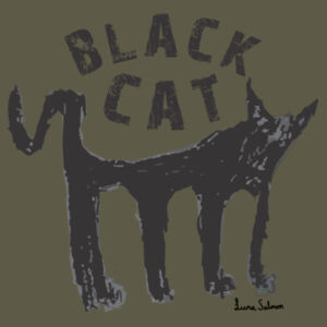 Men's Tee Black Cat Design